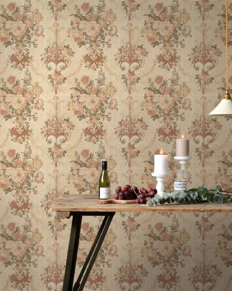 FLAX WALLPAPER | Antique Flower | FWP-AFW-01